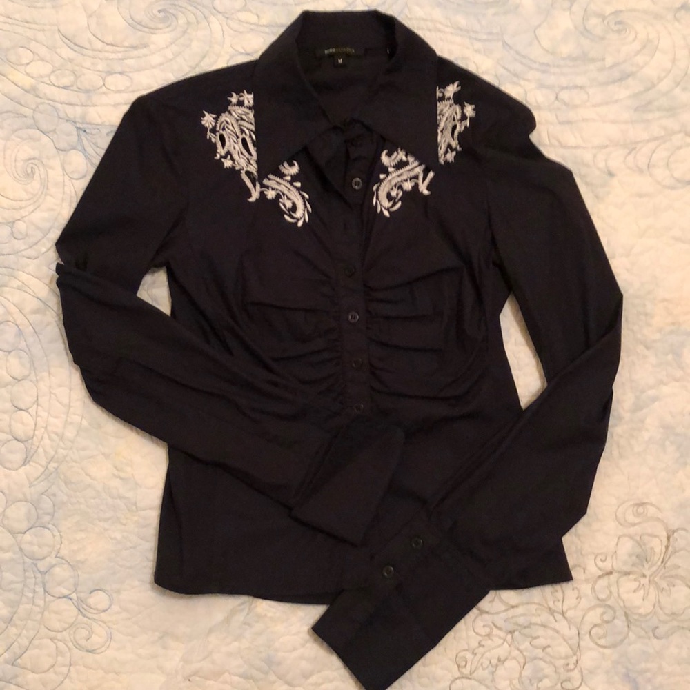 BCBG Maxazria Western Style Button Down Shirt